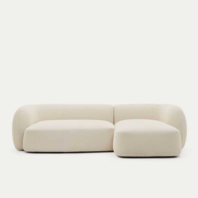 CANAPE 3PLMARTINAANGLE DROIT287 CM CHENILLE ECRU