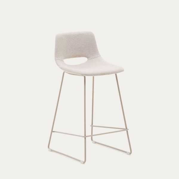 TABOURET ZAHARA 65 CM BEIGE PIED ACIER BEIGE