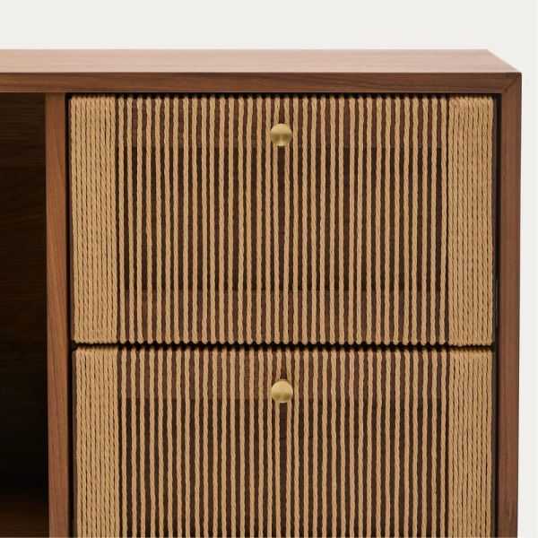 BUFFET ELAN 2 PORTES 2 TIROIRS 180 X 73CM NOYER ET CORDE 