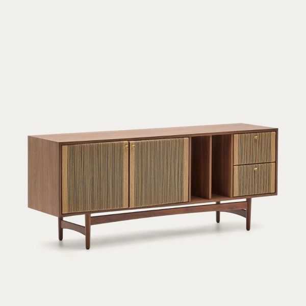 BUFFET ELAN 2 PORTES 2 TIROIRS 180 X 73CM NOYER ET CORDE 