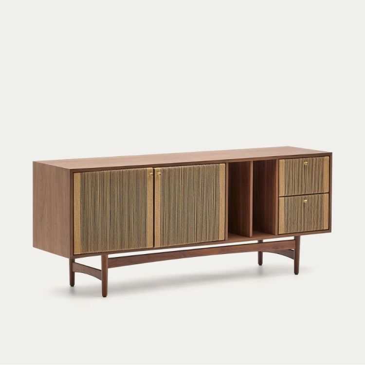 BUFFET ELAN 2 PORTES 2 TIROIRS 180 X 73CM NOYER ET CORDE 