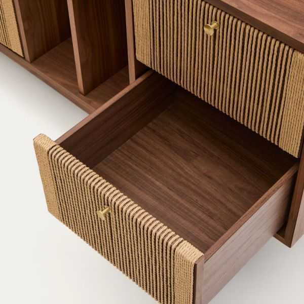ELAN BUFFET 2 DOORS 2 DRAWERS 180 X 73CM WALNUT AND ROPE