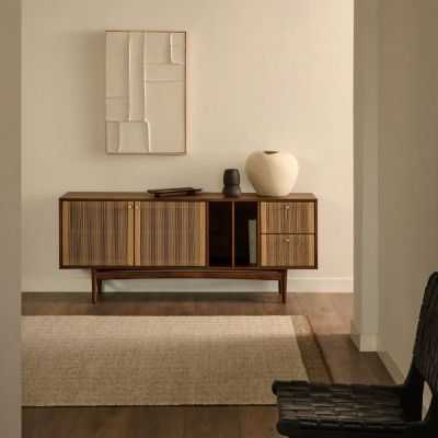 ELAN BUFFET 2 DOORS 2 DRAWERS 180 X 73CM WALNUT AND ROPE 2