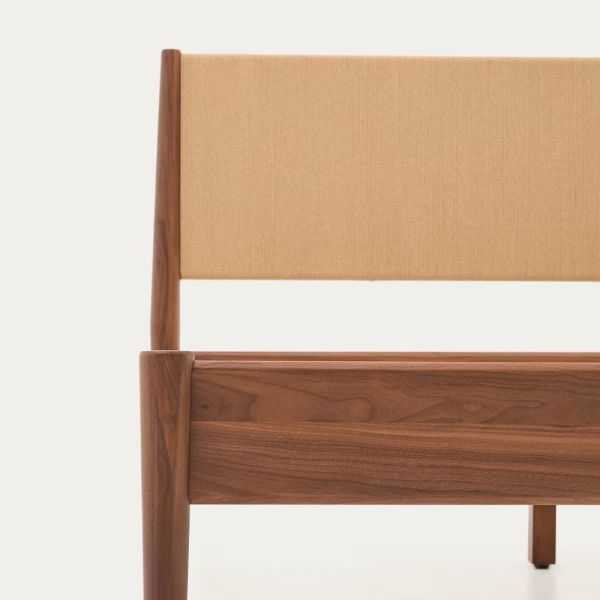 ELAN BED 160 X 200 CM WALNUT AND ROPE FINISH