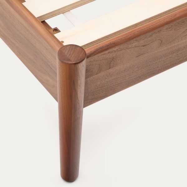 ELAN BED 160 X 200 CM WALNUT AND ROPE FINISH