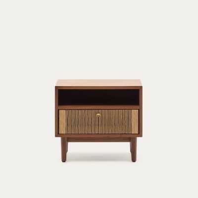 ELAN BEDSIDE TABLE 51 X 45 CM WALNUT AND ROPE