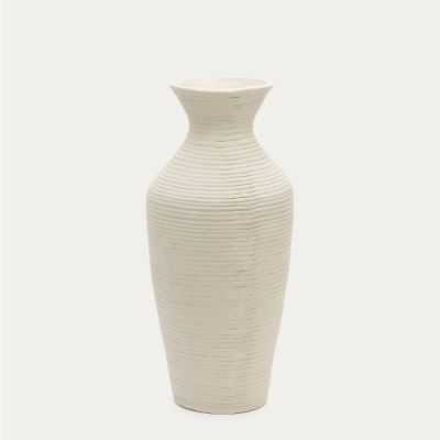 PRIA VASE 72 CM WHITE PAPER MACHE