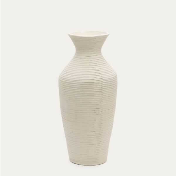 PRIA VASE 72 CM WHITE PAPER MACHE