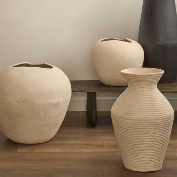 VASE PRIA 51 CMPAPIER MACHE BLANC