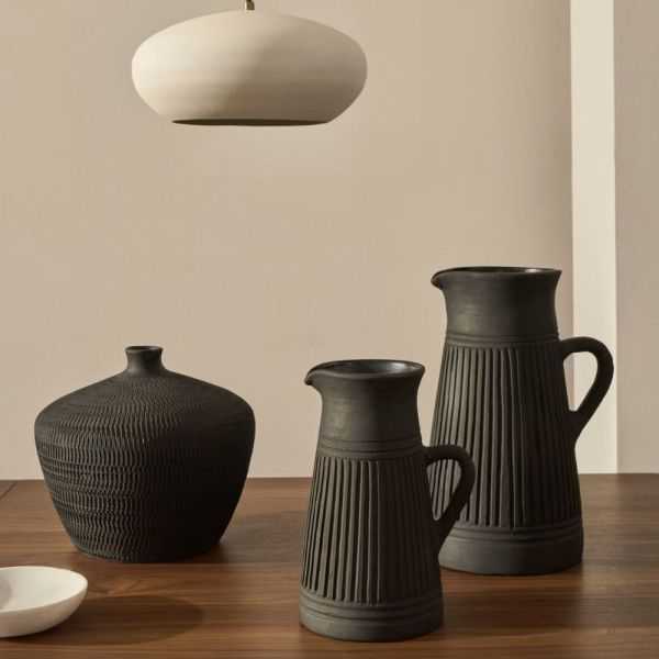 VASE MENRE 26 CM TERRE CUITE NOIRE