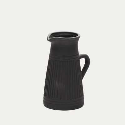 VASE MENRE 34 CM TERRE CUITE NOIRE
