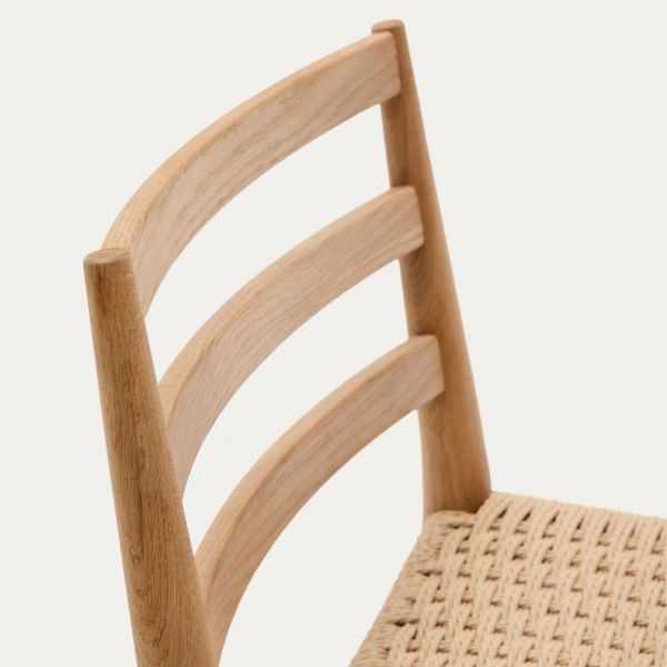 TABOURET ANALY EN CHENE FINITION NATURELLE ET CORDE