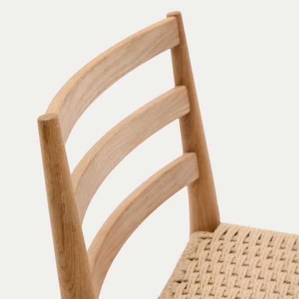 TABOURET ANALY EN CHENE FINITION NATURELLE ET CORDE
