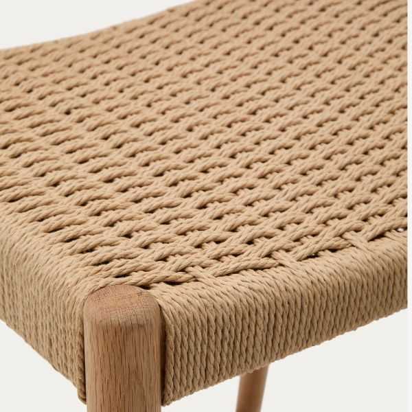 TABOURET ANALY EN CHENE FINITION NATURELLE ET CORDE
