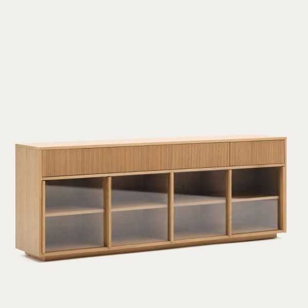 BUFFET HELVINE 4 PTS ET 4 TIROIRS 200 X 75 CM FINITION - 3 COLIS