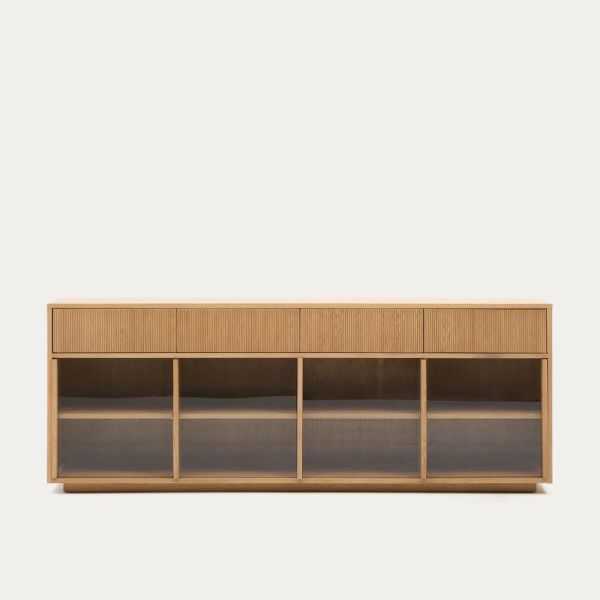 BUFFET HELVINE 4 PTS ET 4 TIROIRS 200 X 75 CM FINITION - 3 COLIS