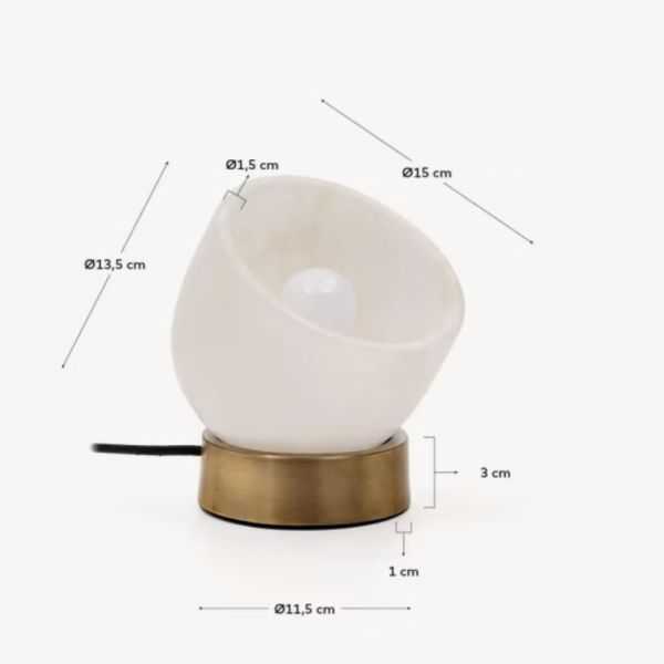 LAMPE DE TABLE SHENLI ALBATRE ET LAITON