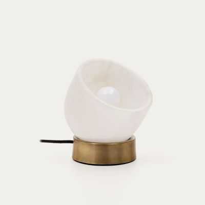 LAMPE DE TABLE SHENLI ALBATRE ET LAITON