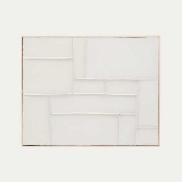 TABLEAU KLIS 80 X 100 CM FORMES LIN BLANC