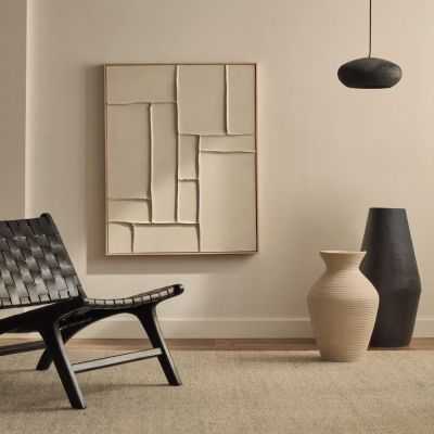 TABLEAU KLIS 80 X 100 CM FORMES LIN BLANC 2