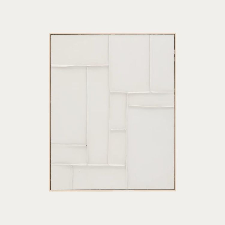 TABLEAU KLIS 80 X 100 CM FORMES LIN BLANC