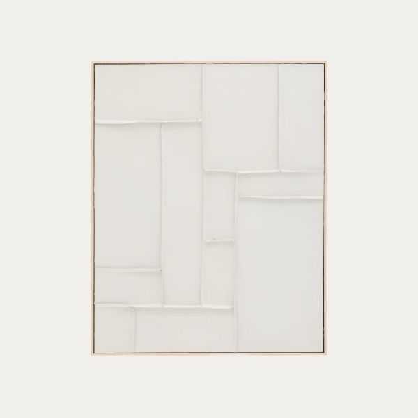 TABLEAU KLIS 80 X 100 CM FORMES LIN BLANC