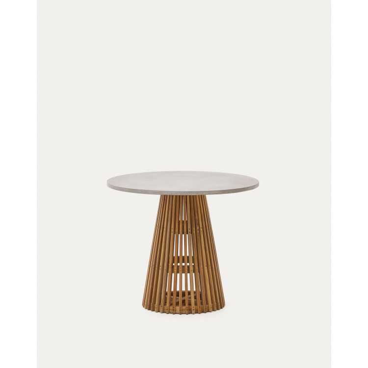 ALCAUFAR 90 CM TEAK AND WHITE CEMENT OUTDOOR...
