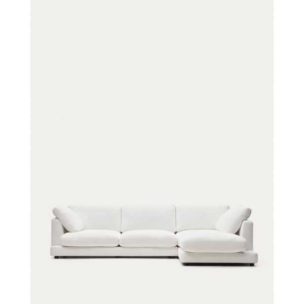 GALA 4-SEATER SOFA WITH RIGHT-HAND MERIDIENNE WHITE 300 CM
