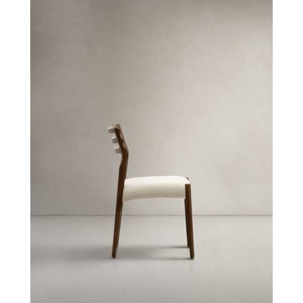 CHAISE CUDIA TISSU CHENILLE BEIGE...