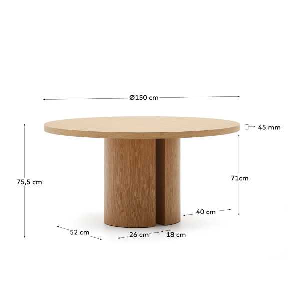 NEALY ROUND TABLE IN NATURAL OAK...