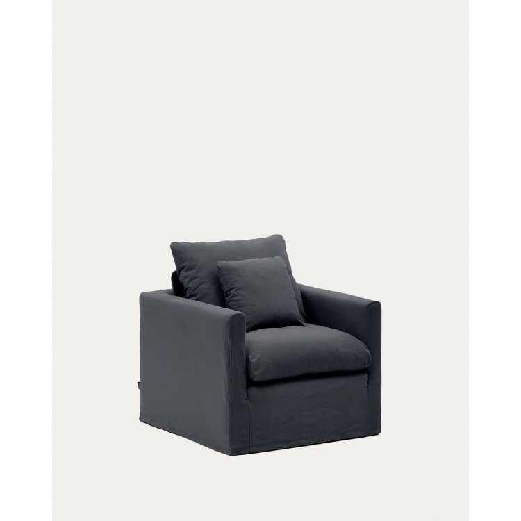 NORA ARMCHAIR 92 CM REMOVABLE LINEN COVER