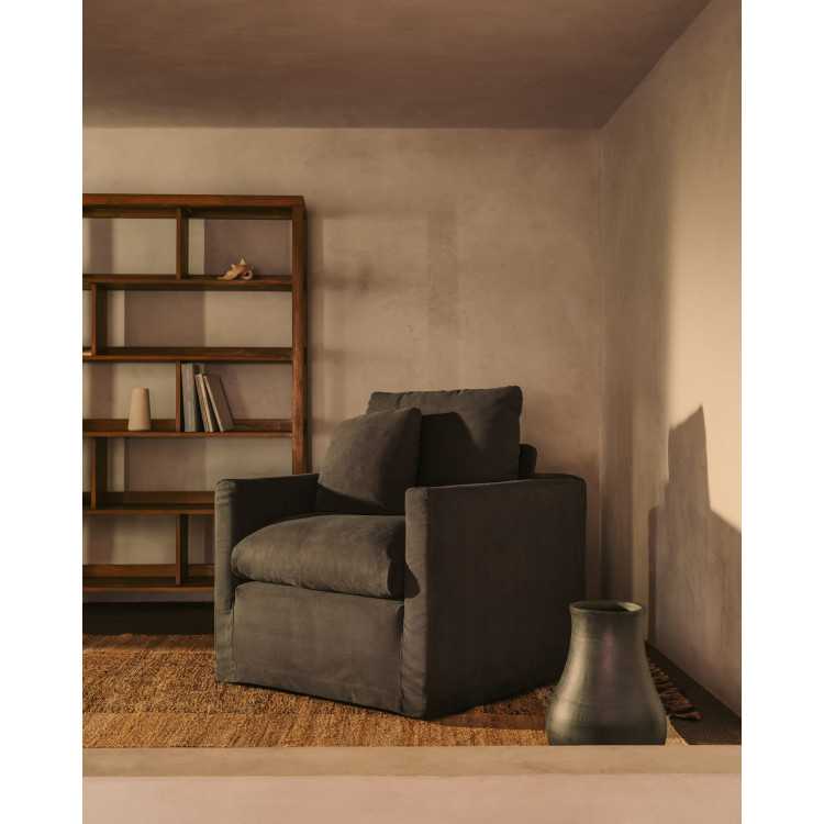 NORA ARMCHAIR 92 CM REMOVABLE LINEN COVER