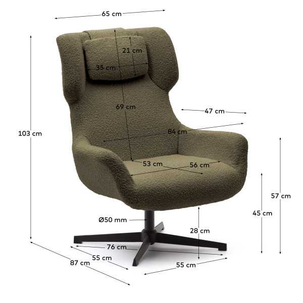 FAUTEUIL GIRATOIRE AVEC ACCOUDOIRS...