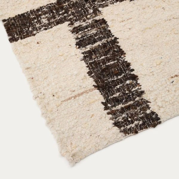 TAPIS HADIN 160 X 230 CM LAINE BLANC ET NOIR