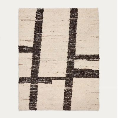 TAPIS HADIN 160 X 230 CM LAINE BLANC ET NOIR