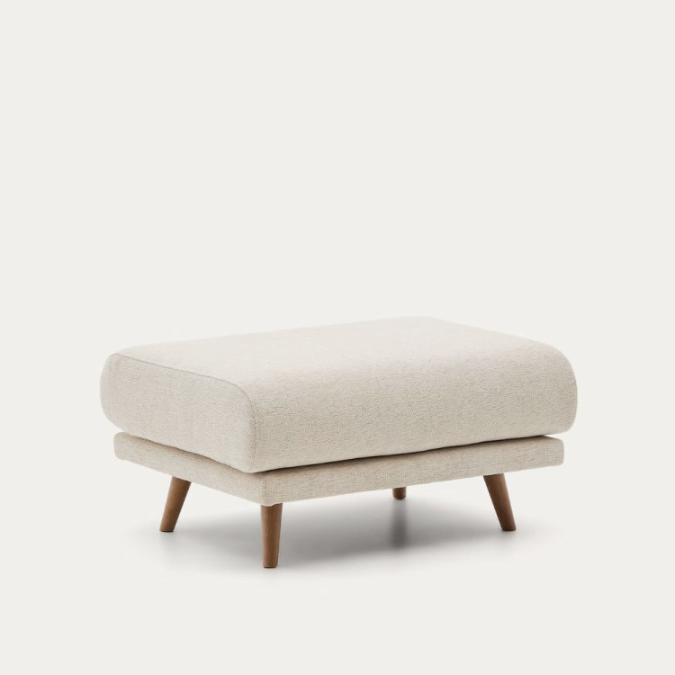 REPOSE-PIED KARIN 90 X 70 CM CHENILLE BEIGE PIEDS HETRE