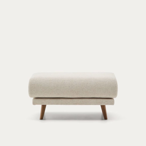REPOSE-PIED KARIN 90 X 70 CM CHENILLE BEIGE PIEDS HETRE