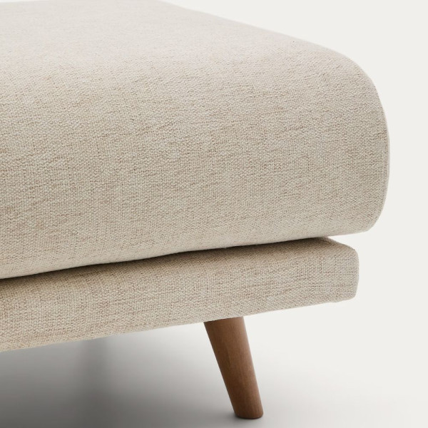 REPOSE-PIED KARIN 90 X 70 CM CHENILLE BEIGE PIEDS HETRE