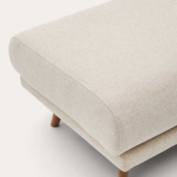 REPOSE-PIED KARIN 90 X 70 CM CHENILLE BEIGE PIEDS HETRE