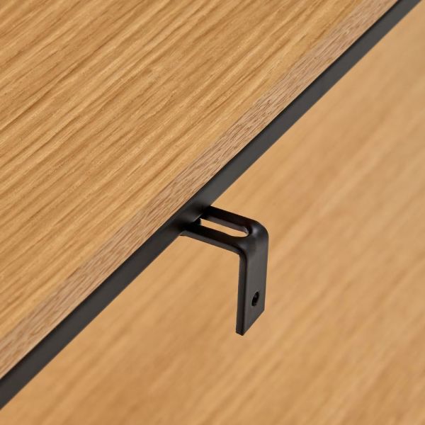 CONSOLE YOANA EN PLACAGE DE CHENE ET STRUCTURE EN METAL NOIR 120 X 80