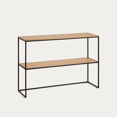CONSOLE YOANA EN PLACAGE DE CHENE ET STRUCTURE EN METAL NOIR 120 X 80