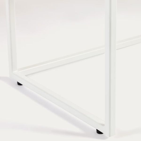 YOANA CONSOLE IN OAK VENEER AND WHITE METAL STRUCTURE 120 X 8