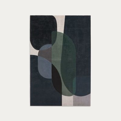 TOILE ABSTRAITE NEMSA 90 X 60 CM BLEUE