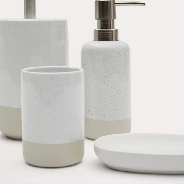 DISTRIBUTEUR DE SAVON  SELIS GRES BEIGE ET BLANC