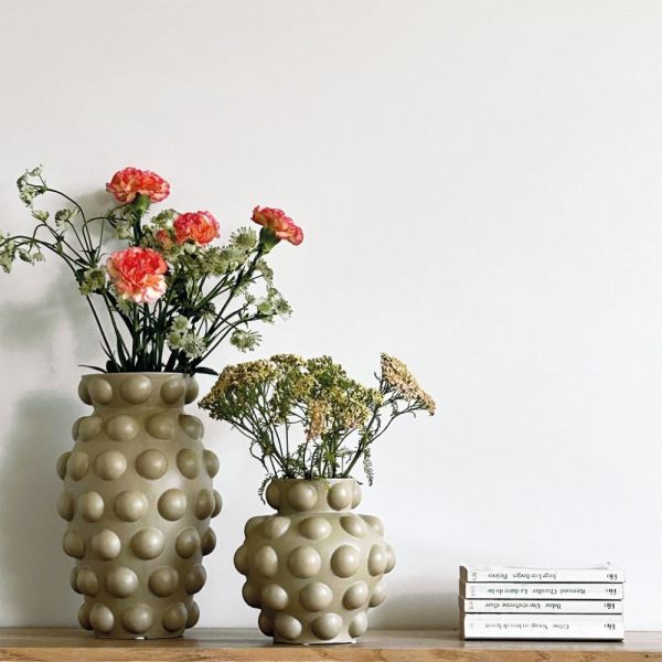 VASE BOULY H18 CM BEIGE