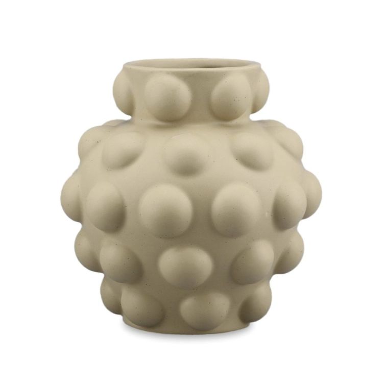 VASE BOULY H18 CM BEIGE
