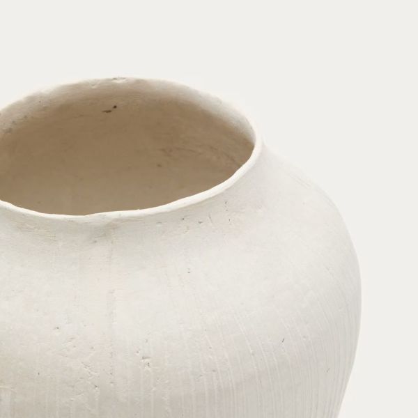 VASE ANSE 22 CM PAPIER MACHE BLANC