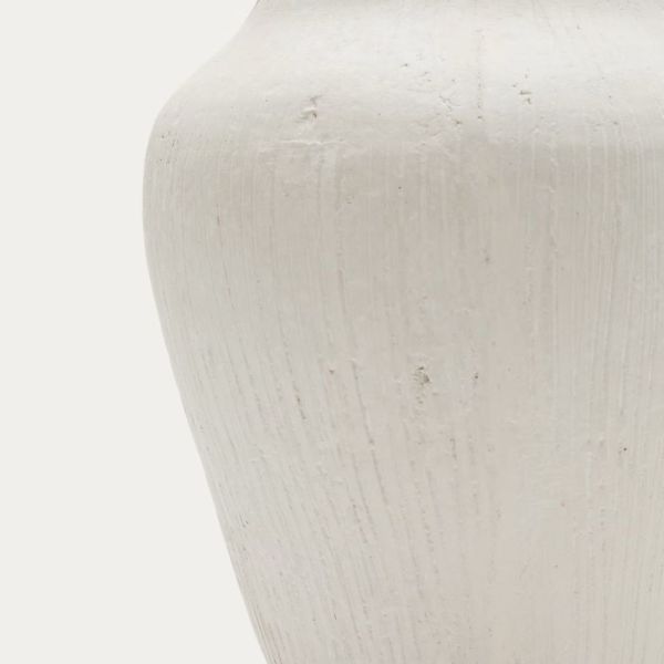 VASE ANSE 22 CM PAPIER MACHE BLANC