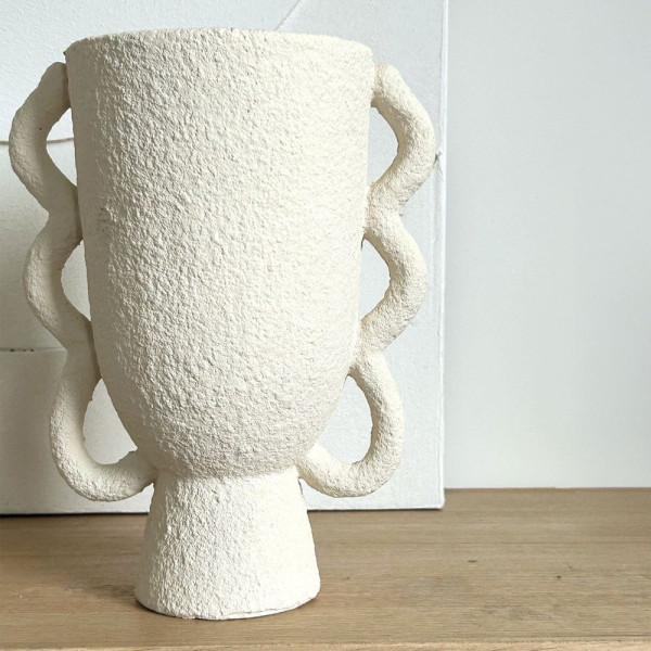 VASE LEA 23 CM ECRU 