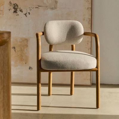 CHAISE MELQUI BEIGE EN BOIS DE CHÊNE AVEC FINITION NATURELLE 2